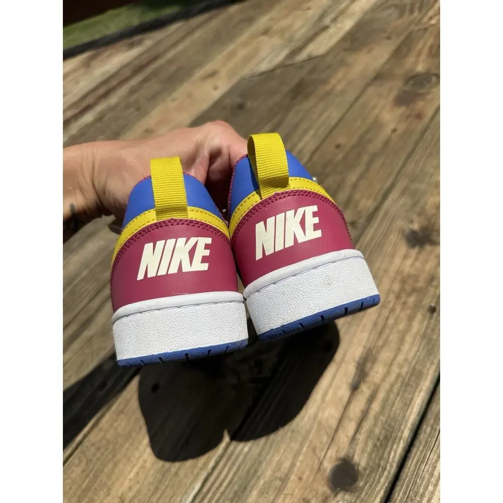 Nike Court Borough Low Recraft BG Sweet Beet/Bright Citron Boys Sneakers 5Y